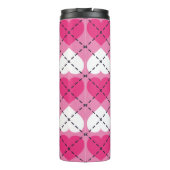 ホットピンクとホワイトのハート アーガイル タンブラー (裏面)
