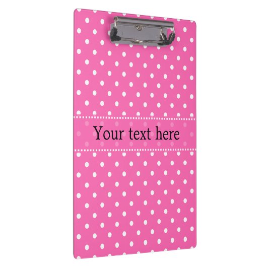 ホットピンクとホワイトの水玉模様パターン クリップボード (右)