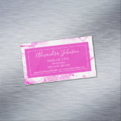 ホットピンクとホワイトウォーターのカラー洗ガーリー浄 マグネット名刺 (インサイチュ)