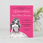 ホットピンクとホワイトキンチェニェラ 招待状 (スタンド正面)