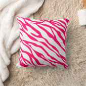 ホットピンクとホワイトゼブラデザイン枕 クッション (ブランケット)