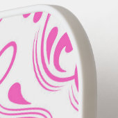 ホットピンクとホワイトダマスクのフローラ ピックルボールラケット (左詳細)