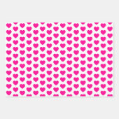 ホットピンクとホワイトハート ラッピングペーパーシート (正面3)