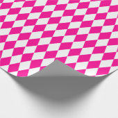 ホットピンクとホワイトハーレクインのラッピング紙 ラッピングペーパー (角)