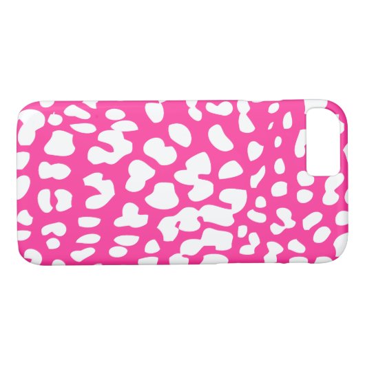 ホットピンクとホワイトヒョウ印刷iPhone 7ケース Case-Mate iPhoneケース (裏面(横))