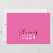 ホットピンクとホワイトフィルムストリップ6写真卒業 招待状 (裏面)