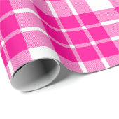 ホットピンクとホワイトプレイド |大きいパターン| ラッピングペーパー (ロールコーナー)