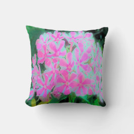 ホットピンクとホワイトペパーミントツイストガーデンフロックス クッション