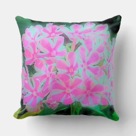ホットピンクとホワイトペパーミントツイストガーデンフロックス クッション