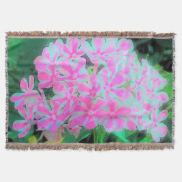 ホットピンクとホワイトペパーミントツイストガーデンフロックス スローブランケット