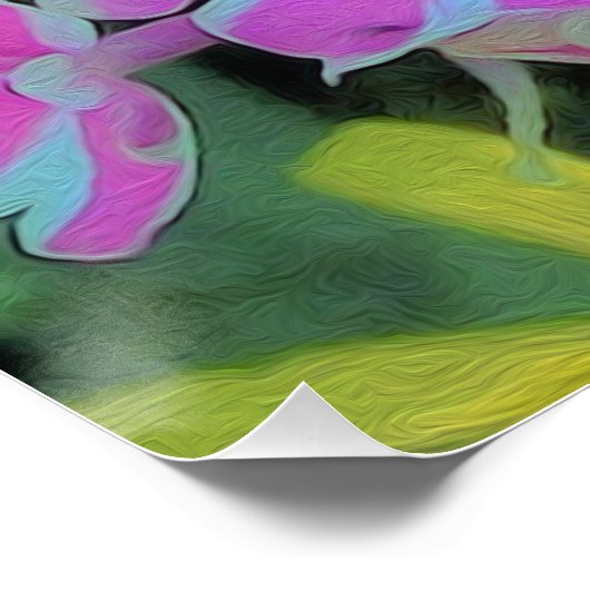 ホットピンクとホワイトペパーミントツイストガーデンフロックス ポスター (コーナー)