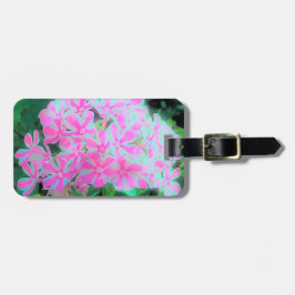 ホットピンクとホワイトペパーミントツイストガーデンフロックス ラゲッジタグ