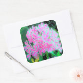 ホットピンクとホワイトペパーミントツイストフラワー スクエアシール (封筒)