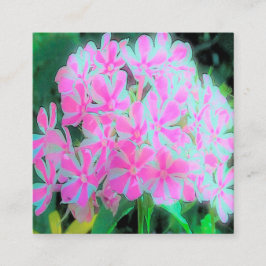 ホットピンクとホワイトペパーミントツイストフラワー スクエア名刺