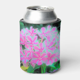 ホットピンクとホワイトペパーミントツイストフラワー 缶クーラー