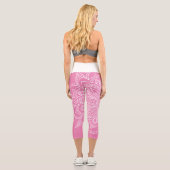 ホットピンクとホワイトマンダラヨガ カプリレギンス (裏面)