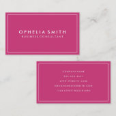 ホットピンクとホワイトミニマ縁どリスト 名刺 (正面/裏面)