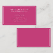 ホットピンクとホワイトミニマ縁どリスト 名刺 (正面/裏面)