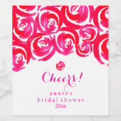 ホットピンクとレッドウォーターのカラーバラ ワインラベル (シングルラベル)