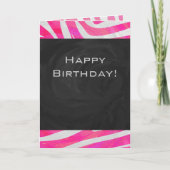 ホットピンクと白とモノグラムのゼブラ カード (正面)