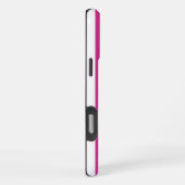 ホットピンクと白のストライプ iPhoneケース (右側面)