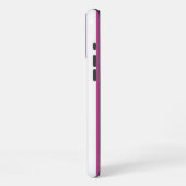 ホットピンクと白のストライプ iPhoneケース (左側面)