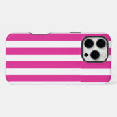 ホットピンクと白のストライプ iPhoneケース (裏面横)