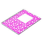 ホットピンクと白のバレンタインラブハート ノートブック (左側)