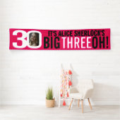 ホットピンクと白の30th誕生日バナー 横断幕 (インサイチュ)
