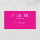 ホットピンクと白シンプルの3文字モノグラム 名刺 (裏面)