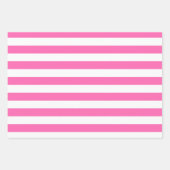 ホットピンクと白ストライプ色 ラッピングペーパーシート (正面3)