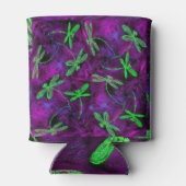 ホットピンクと紫のライムグリーントンボ 缶クーラー (裏面)