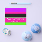 ホットピンクと紫の色調ストライプデザイン チラシ (シングル)