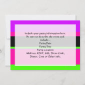 ホットピンクと紫の色調ストライプデザイン 招待状 (裏面)