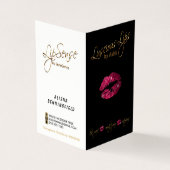 ホットピンクと金ゴールドの価格とサービスリスト 名刺 (外部)