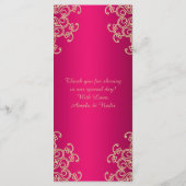 ホットピンクと金ゴールドインディアンスタイルカード メニュー (裏面)