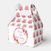 ホットピンクと金ゴールドエレガント誕生日 フェイバーボックス (裏面サイド)