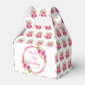 ホットピンクと金ゴールドエレガント誕生日 フェイバーボックス (正面サイド)