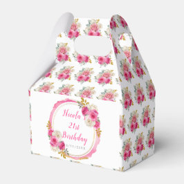 ホットピンクと金ゴールドエレガント誕生日 フェイバーボックス