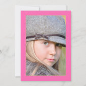 ホットピンクと金ゴールドフローラキンセアニラ写真インビタット 招待状 (裏面)