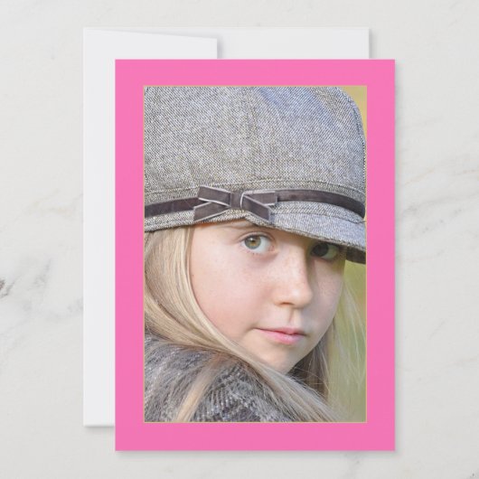 ホットピンクと金ゴールドフローラキンセアニラ写真インビタット 招待状 (裏面)