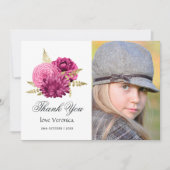 ホットピンクと金ゴールドフローラキンセアニラ写真 サンキューカード (正面)