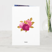 ホットピンクと金ゴールドフローラクインセアニラ サンキューカード (裏面)