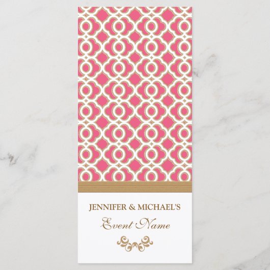 ホットピンクと金ゴールドモロッコメニュー メニュー (裏面)