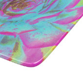 ホットピンクと青の多肉性セダムロゼット カッティングボード (角)