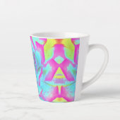 ホットピンクと青の多肉性セダムロゼット カフェラテマグ (右)