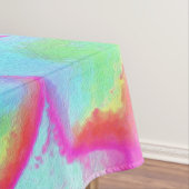 ホットピンクと青の多肉性セダムロゼット テーブルクロス (インサイチュ)