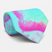 ホットピンクと青の多肉性セダムロゼット ネクタイ (ロール)