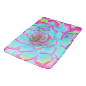 ホットピンクと青の多肉性セダムロゼット バスマット (アングル)