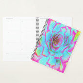 ホットピンクと青の多肉性セダムロゼット プランナー手帳 (ディスプレー)